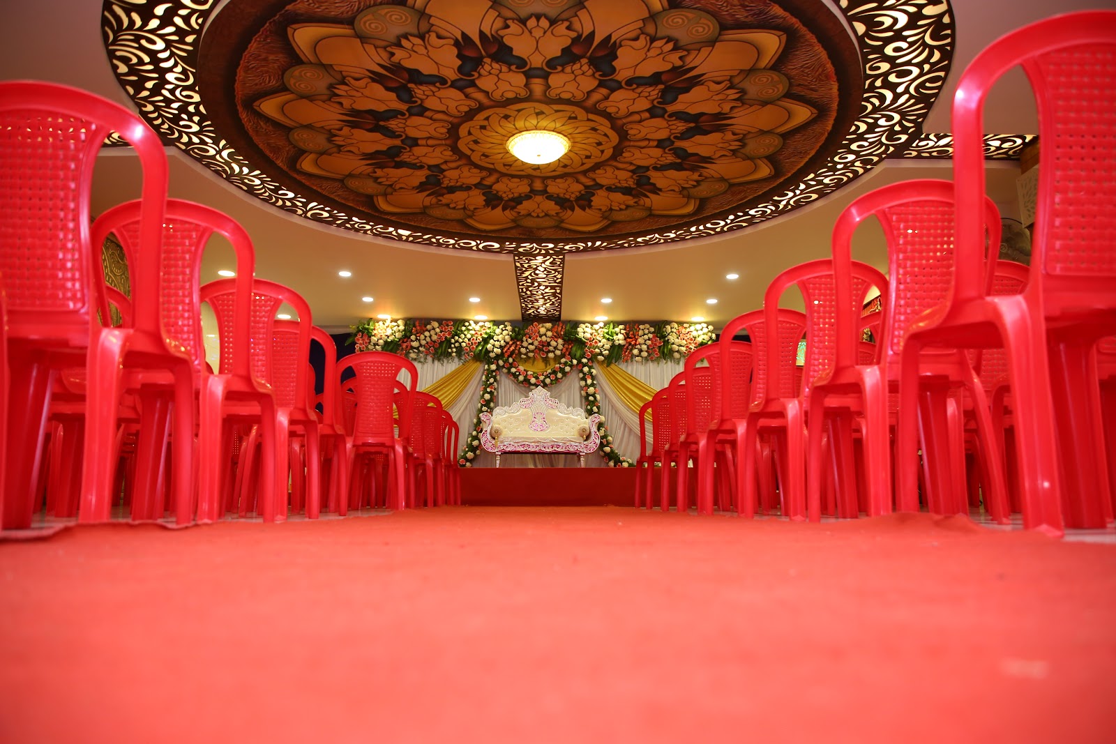 Srigandha Party Hall — Banquet Hall in Bangalore (on-site parking, in-house decoration, bar service available, 100–125 guest capacity)