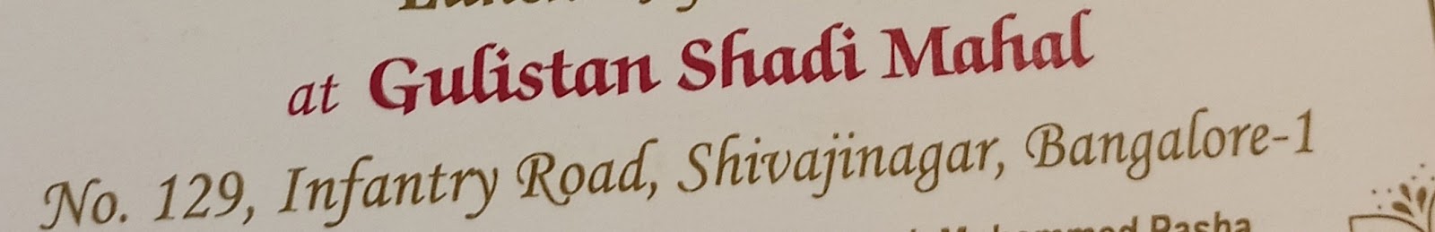 Gulistan Shadi Mahal Shivajinagar Bangalore — Banquet Hall in Bangalore (on-site parking, in-house decoration, DJ permitted, bar service available) — photo 3
