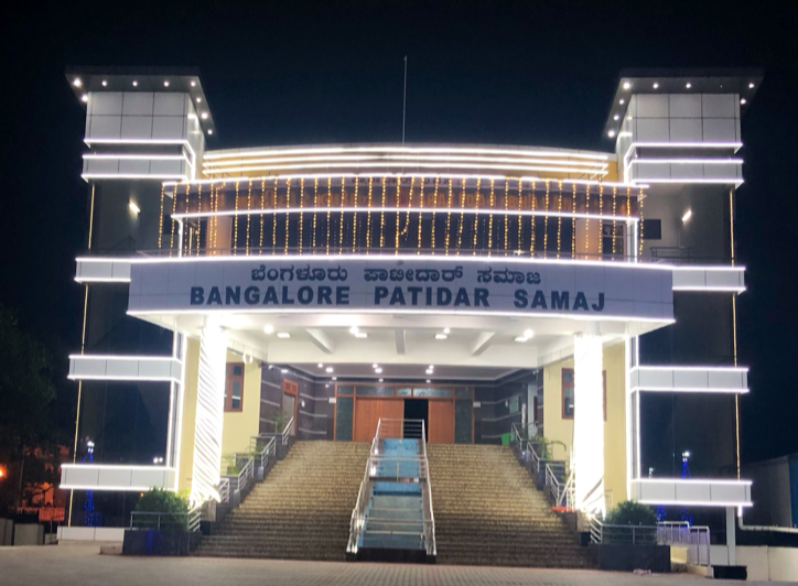 Bangalore Patidar Samaj — Banquet Hall in Bangalore (on-site parking, in-house decoration, DJ permitted, bar service available)