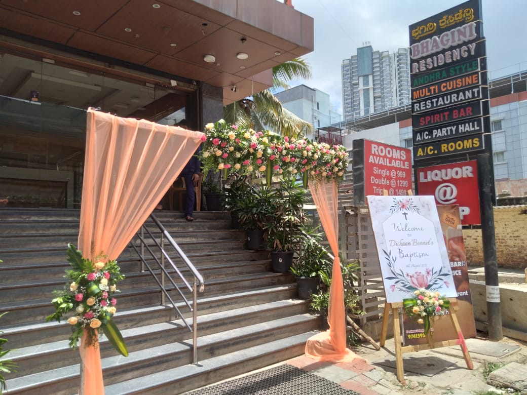 Bhagini Residency Party Hall — Banquet Hall in Bangalore (on-site parking, in-house decoration, bar service available, 150–200 guest capacity)