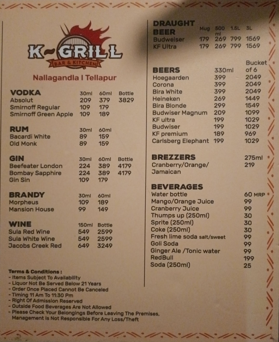 K-Grill Bar & Kitchen — Pub/Bar in Lingampally, Hyderabad (on-site parking, in-house decoration, DJ permitted, bar service available) — photo 3