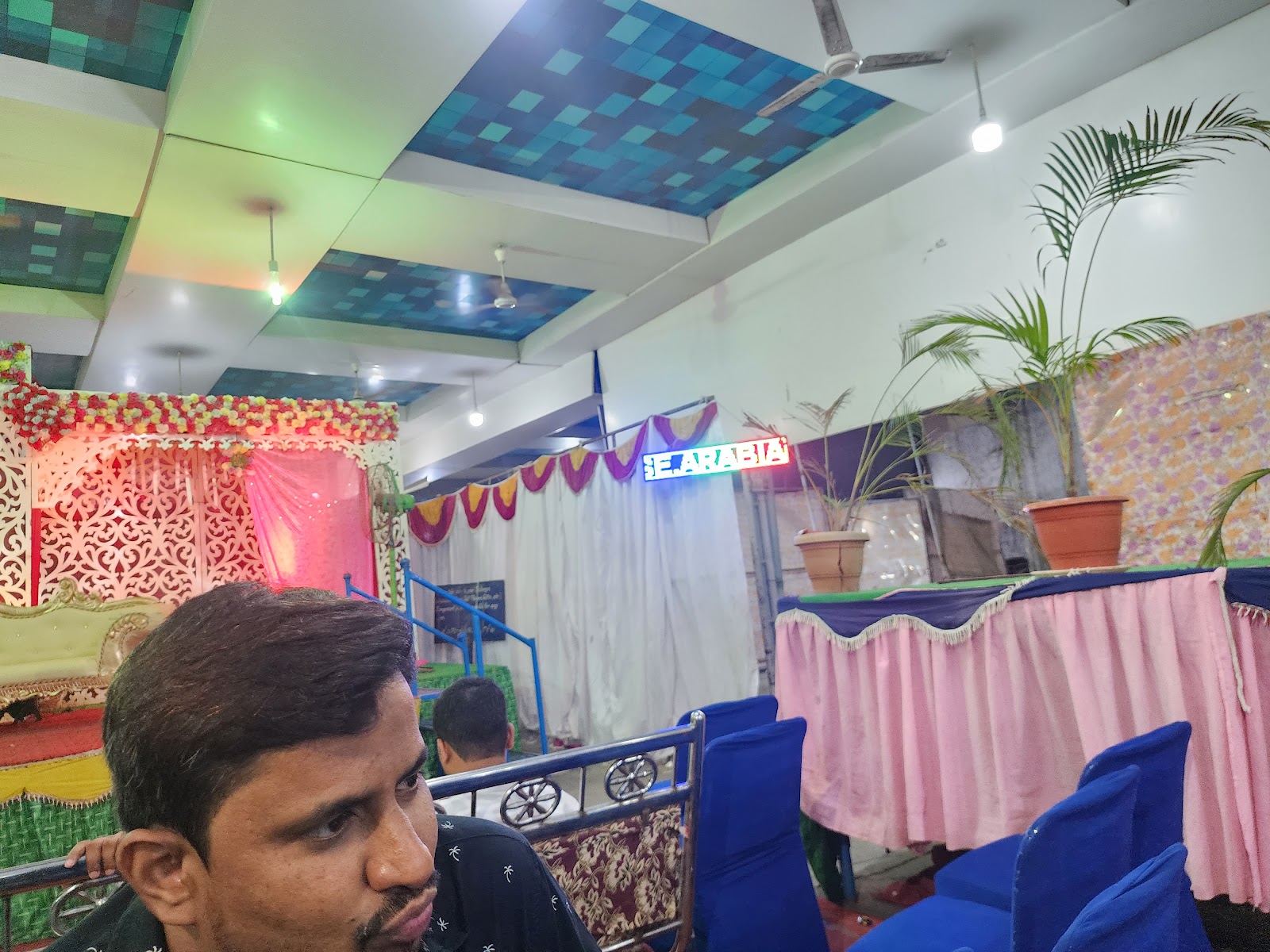 Golden Palace Function Hall · Bahadurpura — Banquet Hall in Hyderabad (on-site parking, in-house decoration, DJ permitted, bar service available)