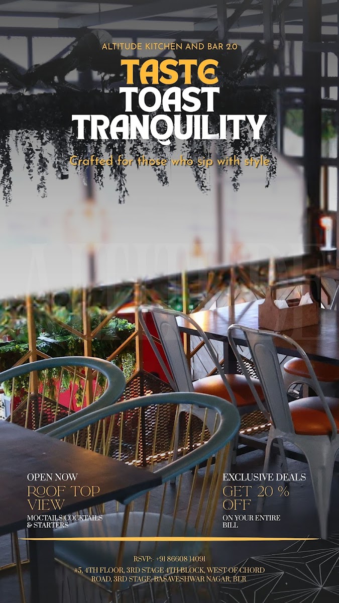 Altitude Kitchen & Bar — Pub/Bar in Basaveshwaranagar, Bangalore (on-site parking, in-house decoration, DJ permitted, bar service available) — photo 4