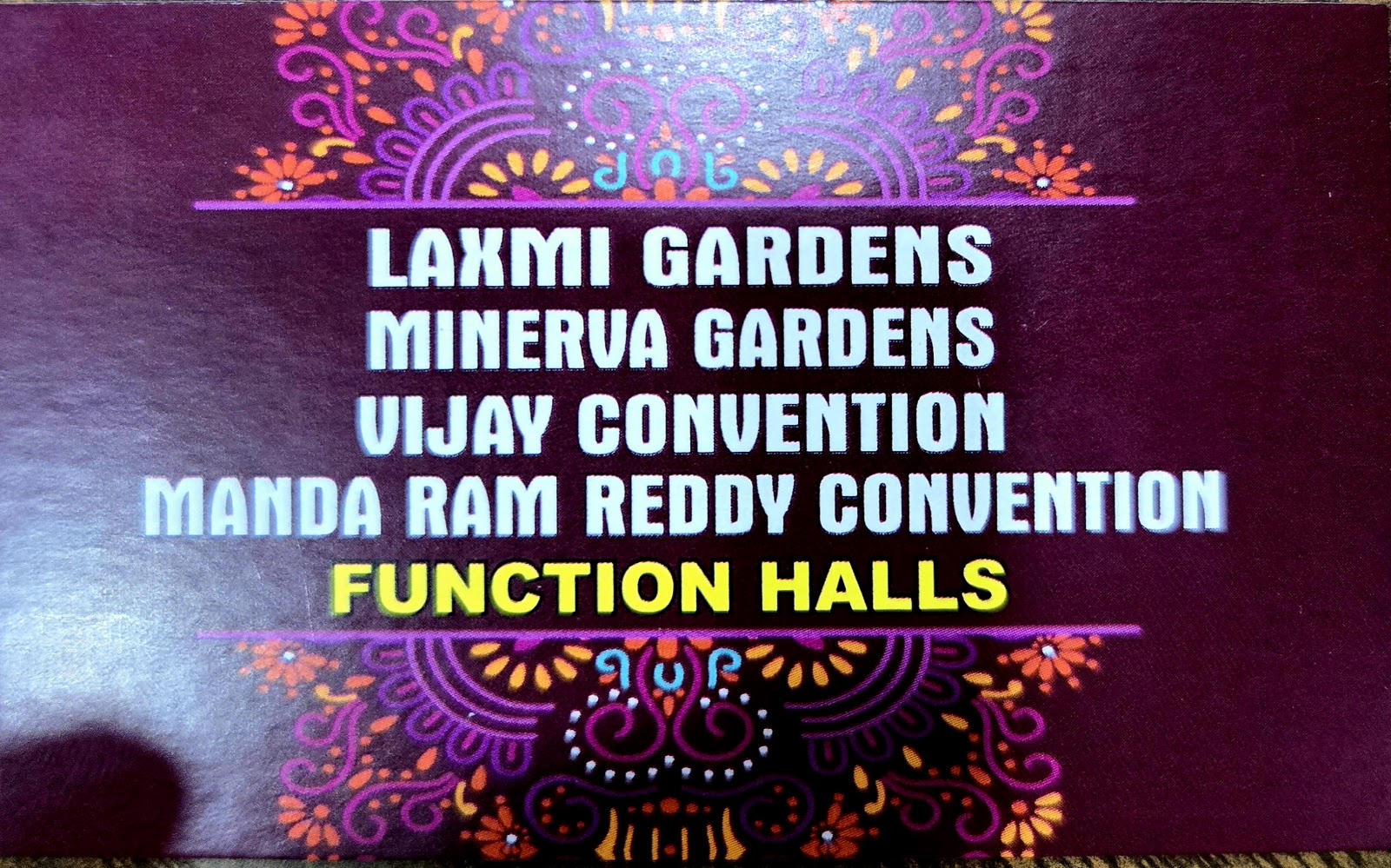 Manda Ram Reddy Convention — Banquet Hall in Hyderabad (on-site parking, in-house decoration, bar service available, 600–750 guest capacity)