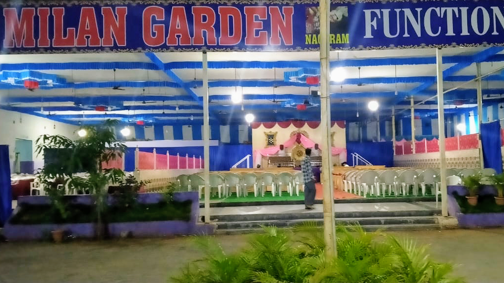 Milan Garden Function Hall · Secunderabad — Banquet Hall in Hyderabad (on-site parking, in-house decoration, bar service available, 1000–1500 guest capacity)