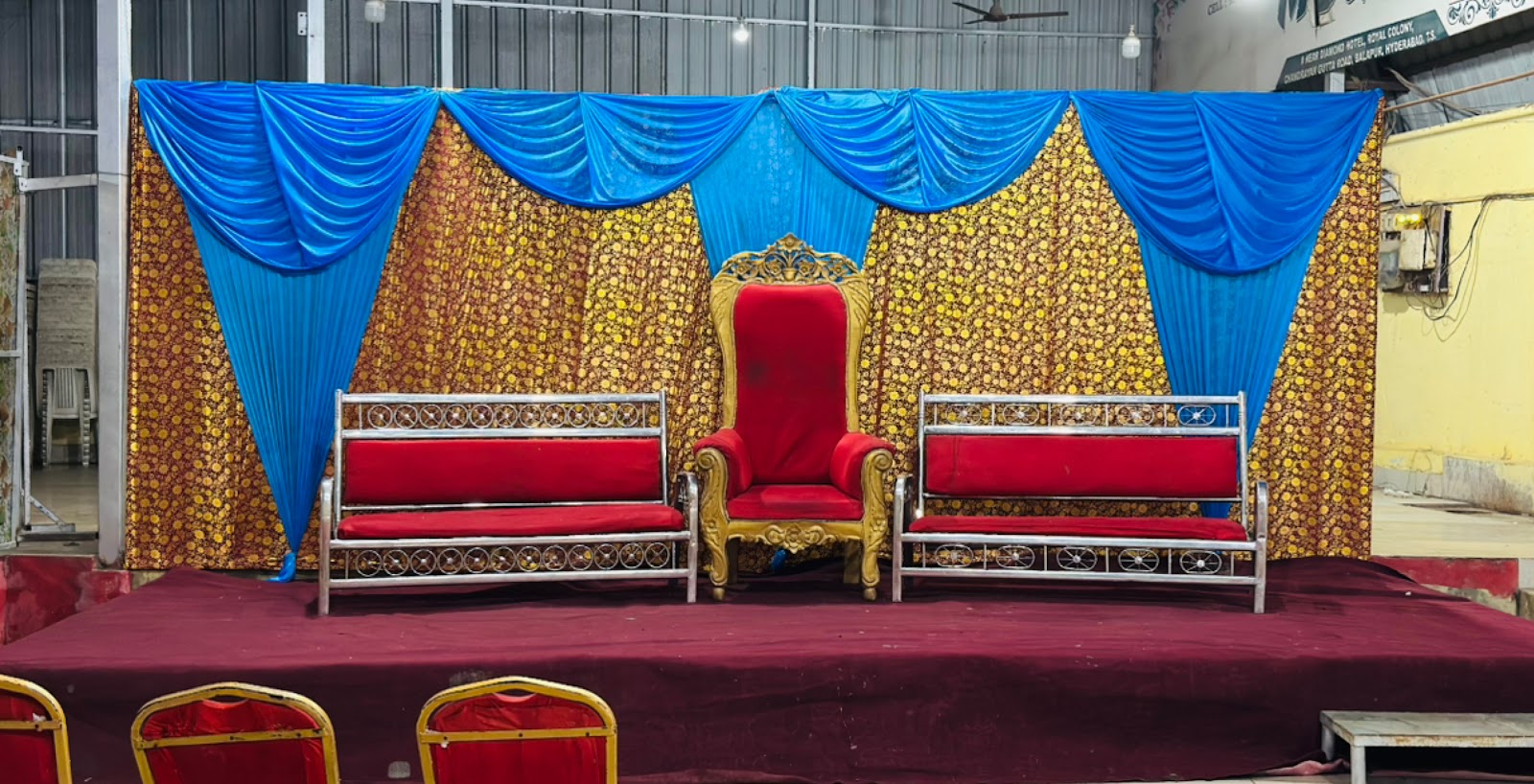 Megha Function Hall — Banquet Hall in Hyderabad (on-site parking, in-house decoration, bar service available, 200–250 guest capacity)