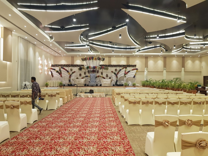 Mayfair Convention — Banquet Hall in Hyderabad (on-site parking, in-house decoration, DJ permitted, bar service available)