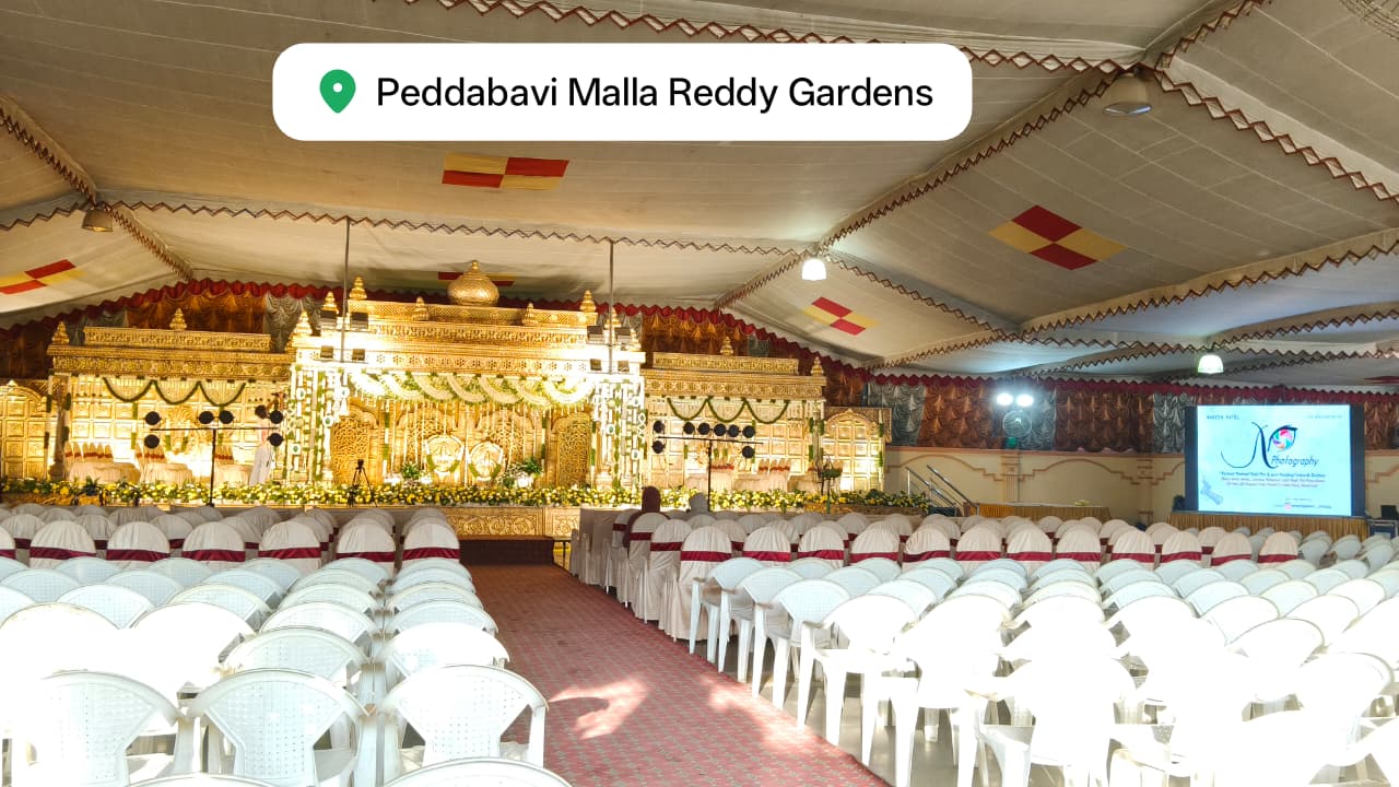 Peddabavi Malla Reddy Gardens — Banquet Hall in Hyderabad (on-site parking, in-house decoration, DJ permitted, bar service available)