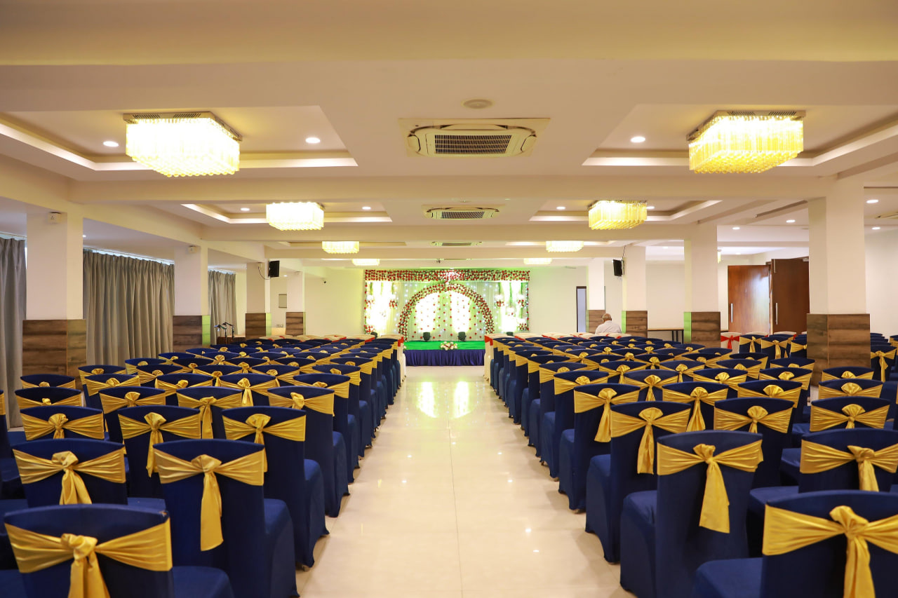 NVR Banquets — Banquet Hall in Hyderabad (on-site parking, in-house decoration, bar service available, 250–400 guest capacity)