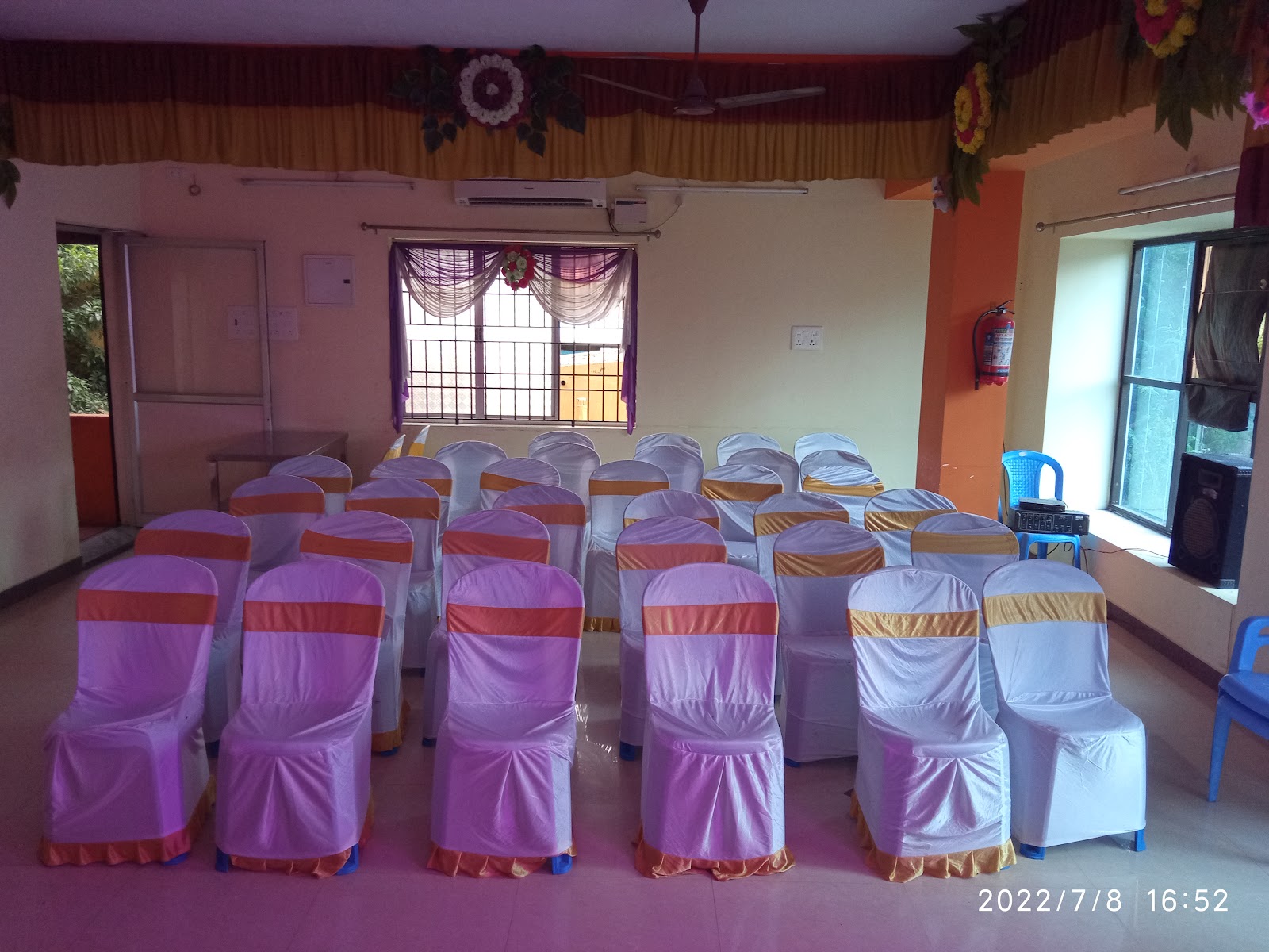 Thulasi Party Hall — Banquet Hall in Kolathur, Chennai (on-site parking, in-house decoration, bar service available, 200–300 guest capacity)