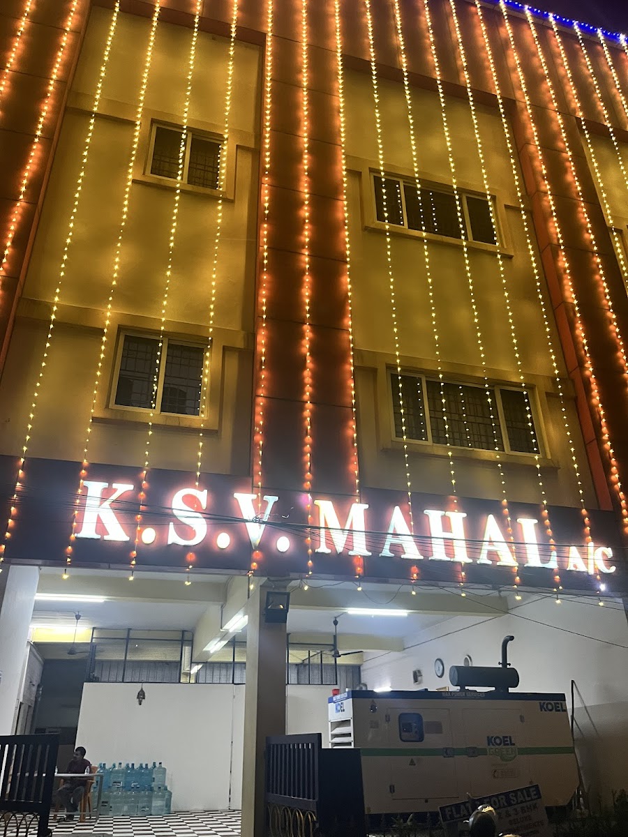 Ksv Mahal — Banquet Hall in Madipakkam, Chennai (on-site parking, in-house decoration, bar service available, 250–400 guest capacity)