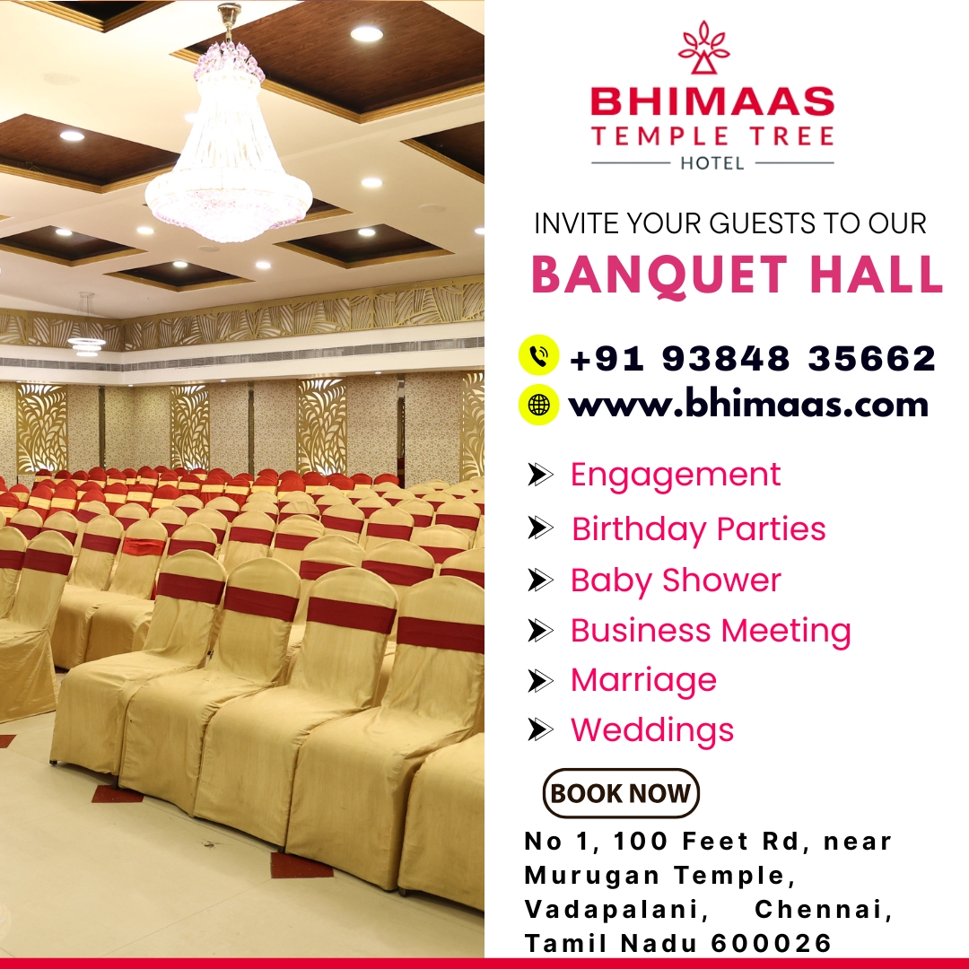 Bhimaas Temple Tree Hotel — Banquet Hall in Vadapalani, Chennai (on-site parking, in-house decoration, outside catering allowed, bar service available) — photo 3