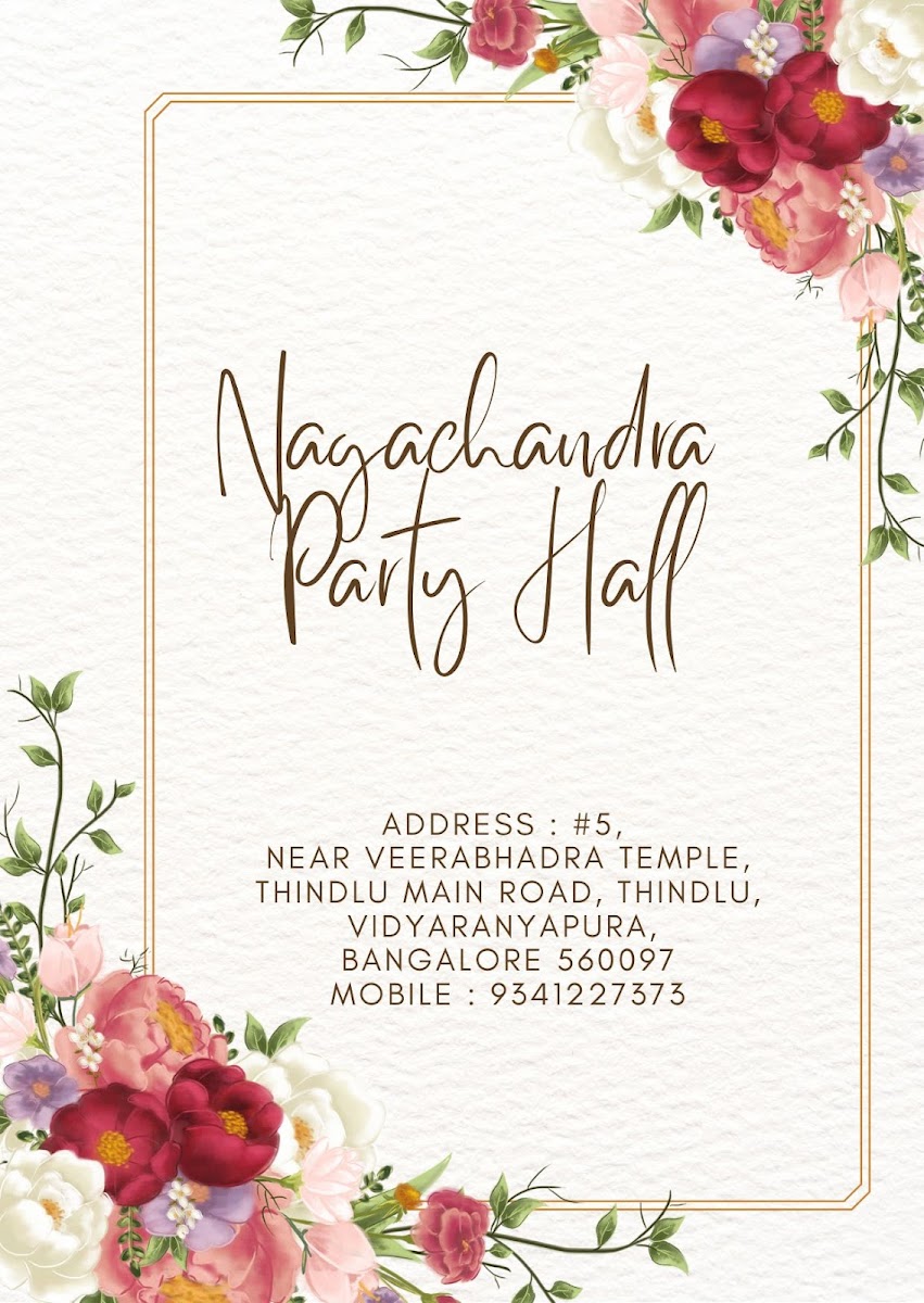 Nagachandra Party Hall — Banquet Hall in Bangalore (on-site parking, in-house decoration, DJ permitted, bar service available)