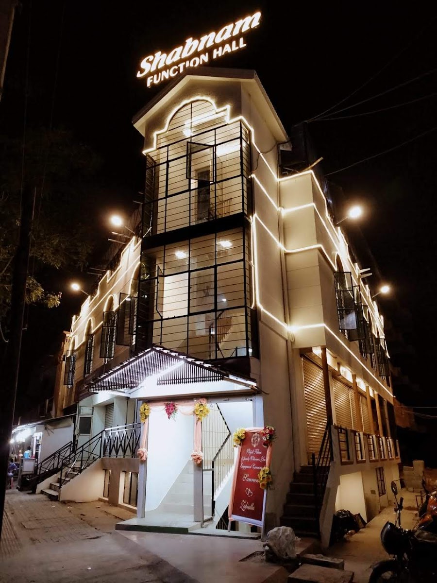 Shabnam Function Hall — Banquet Hall in Bangalore (on-site parking, in-house decoration, bar service available, 200–350 guest capacity)